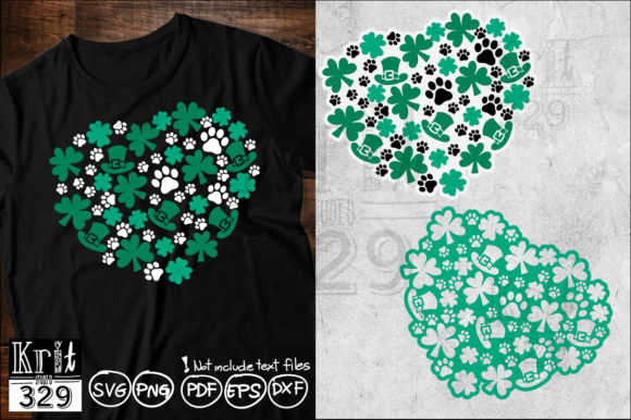 Clover Leaves Dog Lover Pattern SVG
