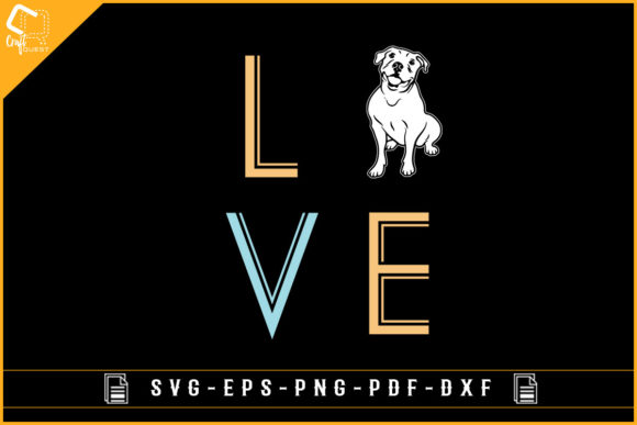 Love Pitbull Dog Sublimation Design