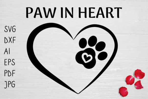 PAW in HEART SVG PNG DOG LOVER