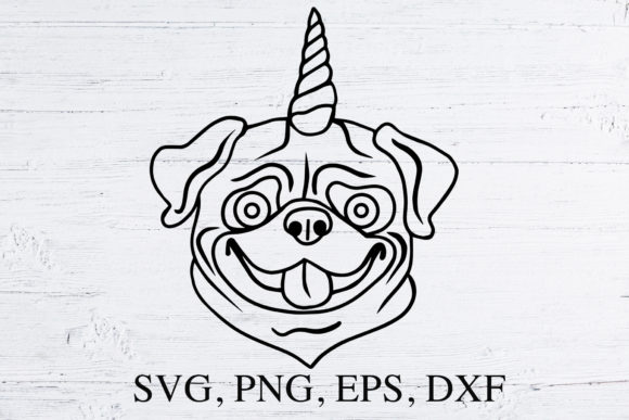 Pug SVG Unicorn Dog Unipug Vector File
